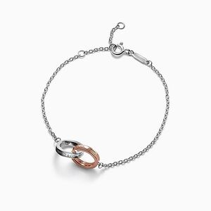 Tiffany 1837 Interlocking Circles Chain Bracelet in Silver and rose gold